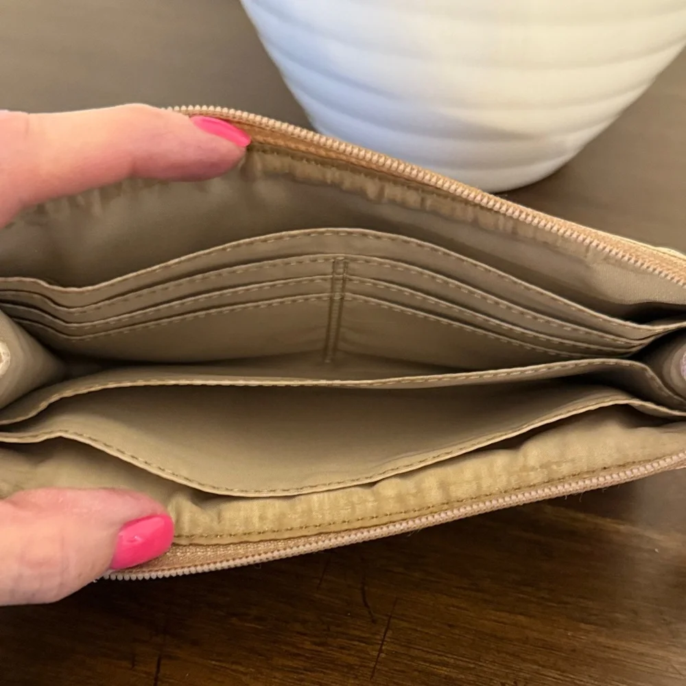 Coach Beige and Pink Striped Wristlet - Picture 8 of 8